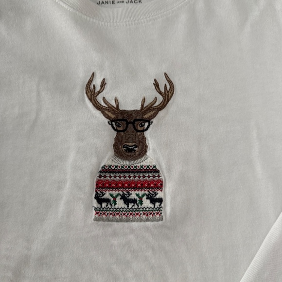 Janie and Jack Reindeer Tee size 7 - Picture 4 of 7